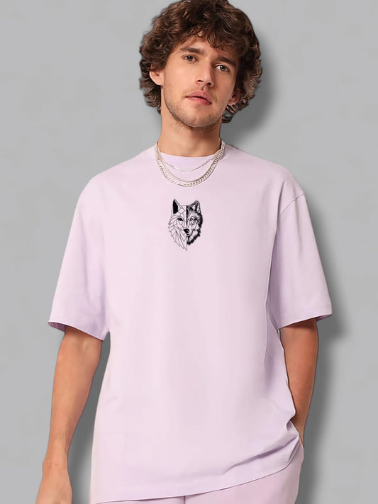 Men's Purple Beast Within Graphic Printed Oversized T-shirt